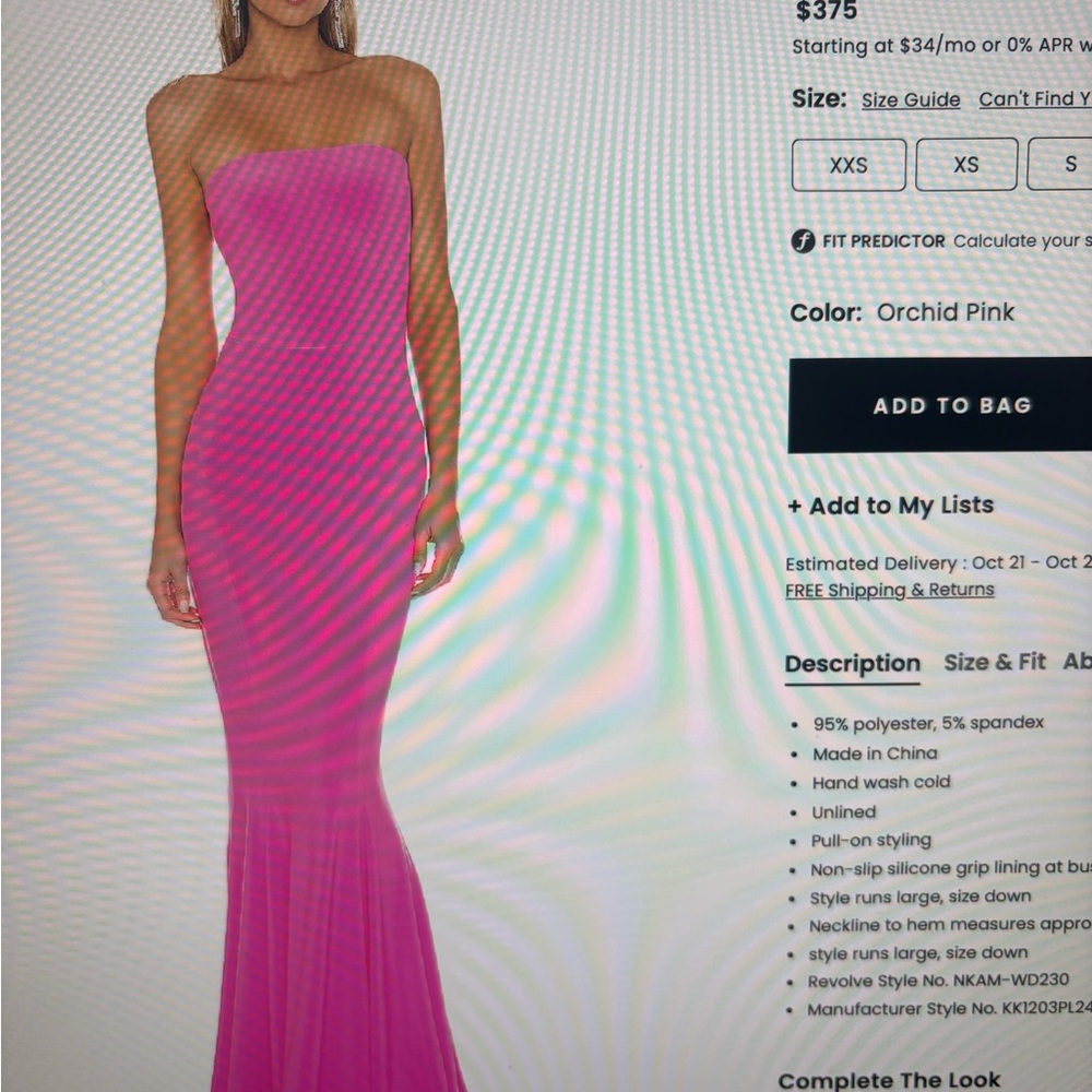 Orchid Pink Strapless Dress